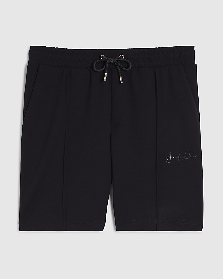Navy Slim Fit Bonded Shorts
