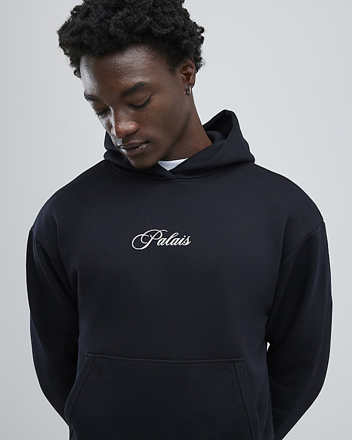 Black Oversized Fit Palais Doberman Hoodie