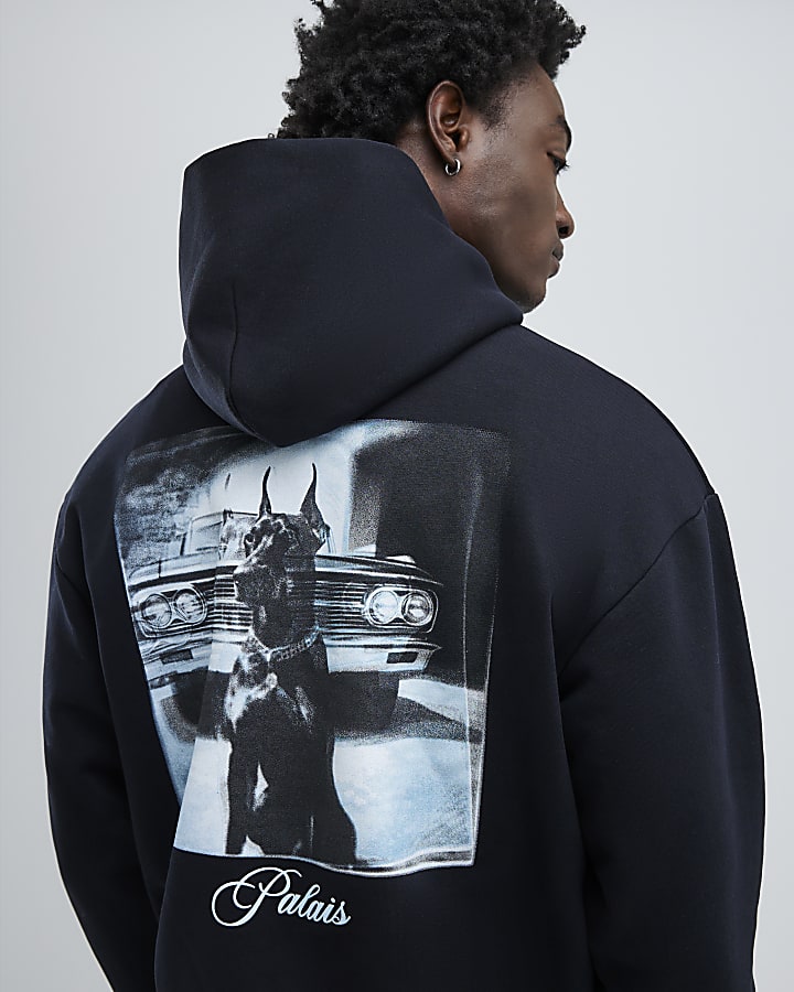Black Oversized Fit Palais Doberman Hoodie