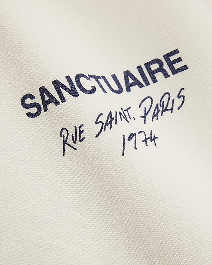 Ecru Regular Fit Sanctuaire Hoodie