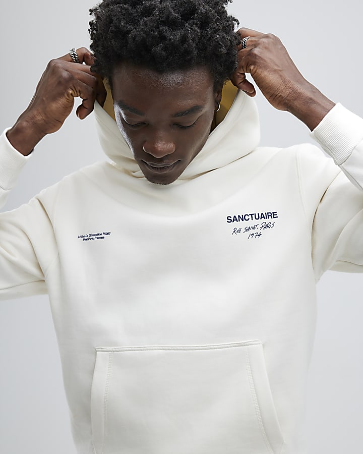 Ecru Regular Fit Sanctuaire Hoodie