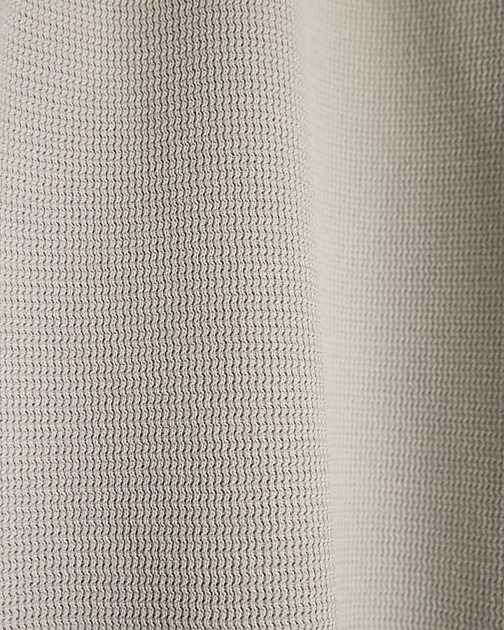 Grey Slim Fit Textured Trousers