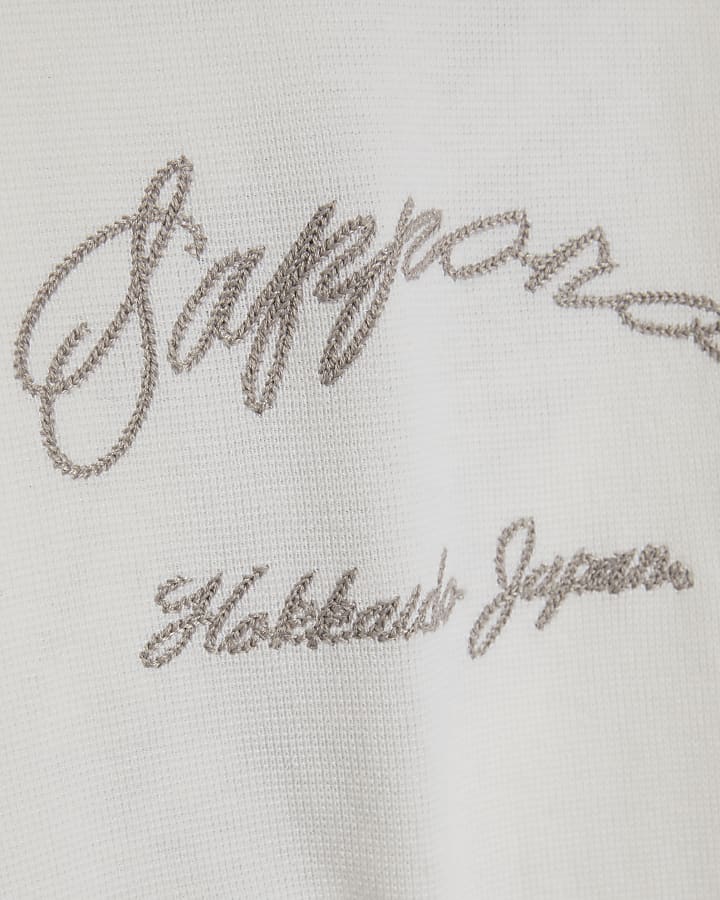 White Oversized Fit Sappora Crane T-Shirt