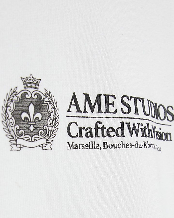 White Oversized Fit Ame Studios T-Shirt