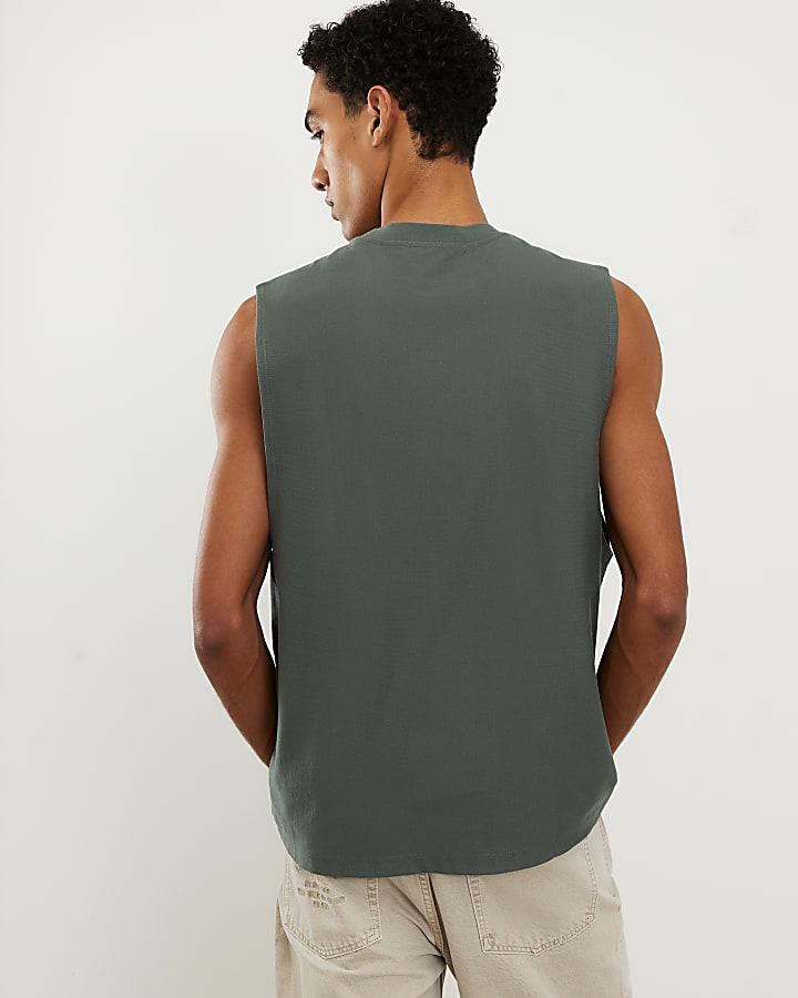 Green Regular Fit Tank Top