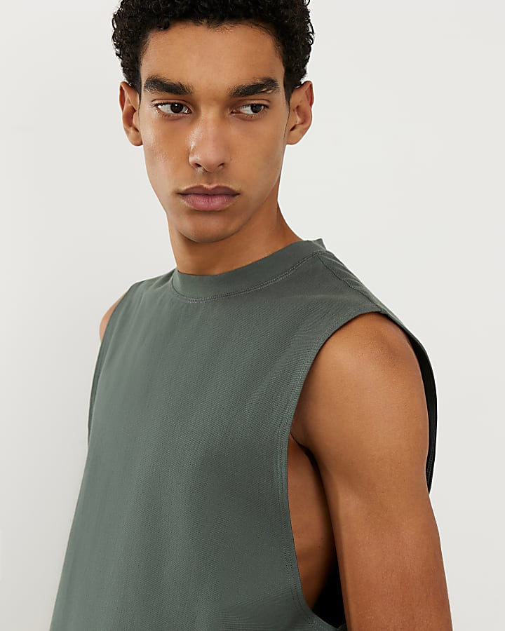 Green Regular Fit Tank Top