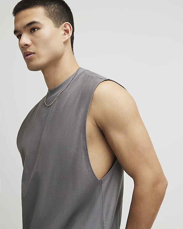 Grey Essential Regular Fit Tank Top