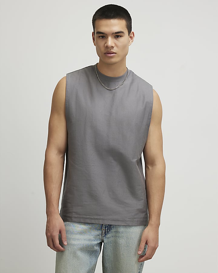 Grey Essential Regular Fit Tank Top