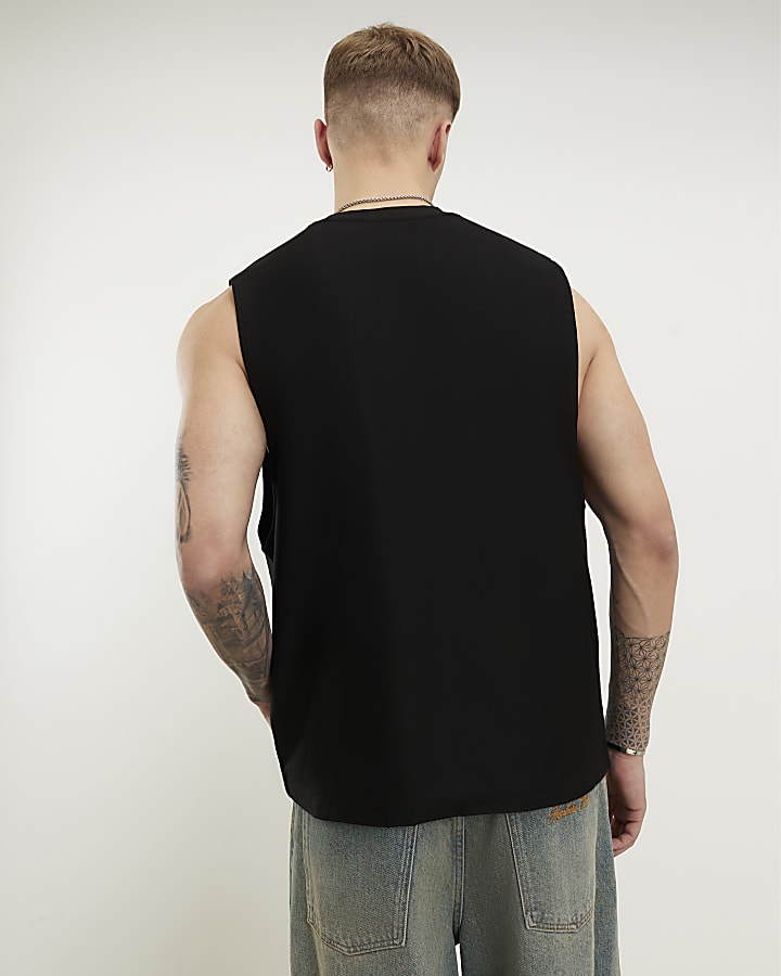 Black Regular Fit Tank Top