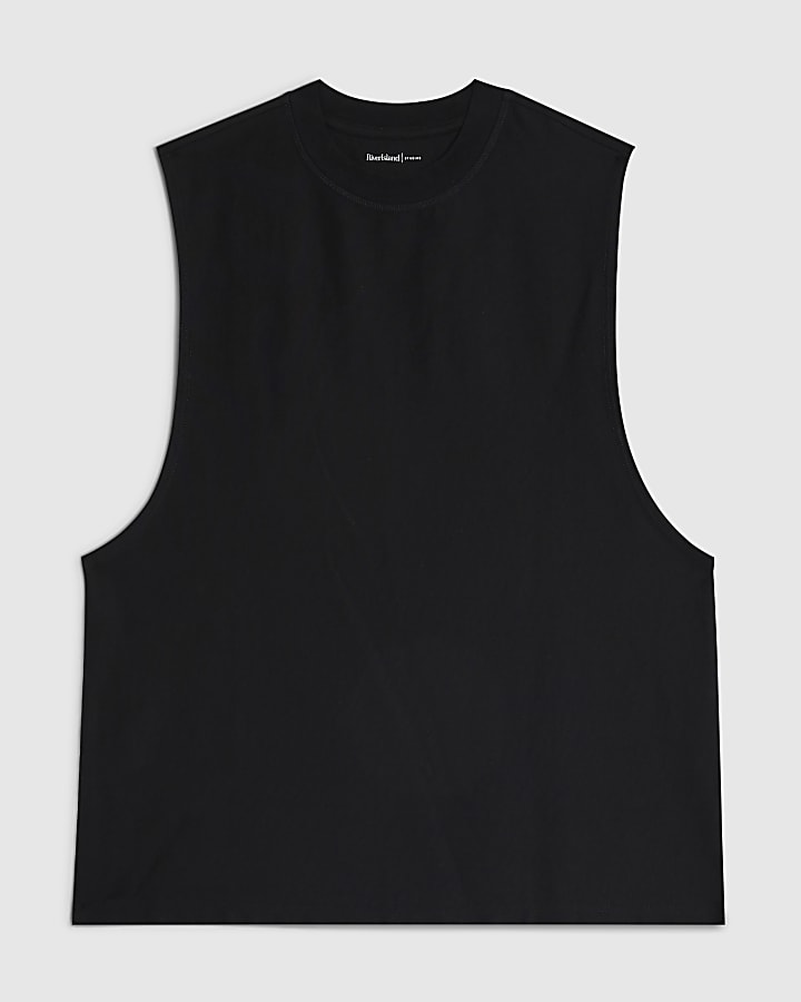 Black Regular Fit Tank Top