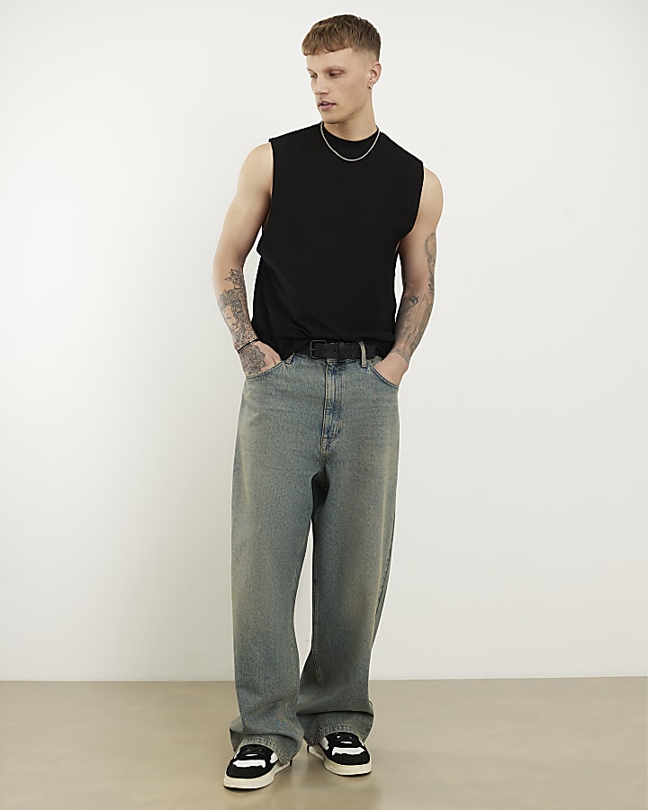 Black Regular Fit Tank Top