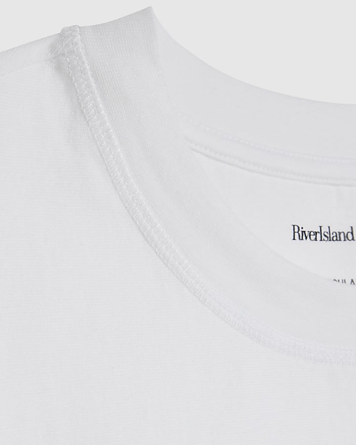 White Regular Fit Tank Top