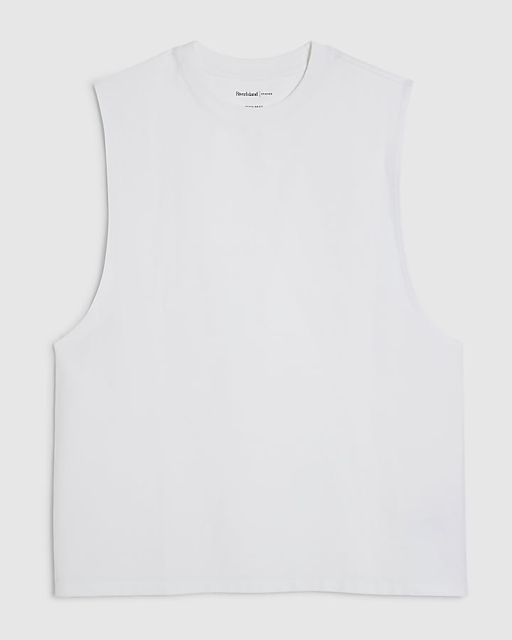 White Regular Fit Tank Top