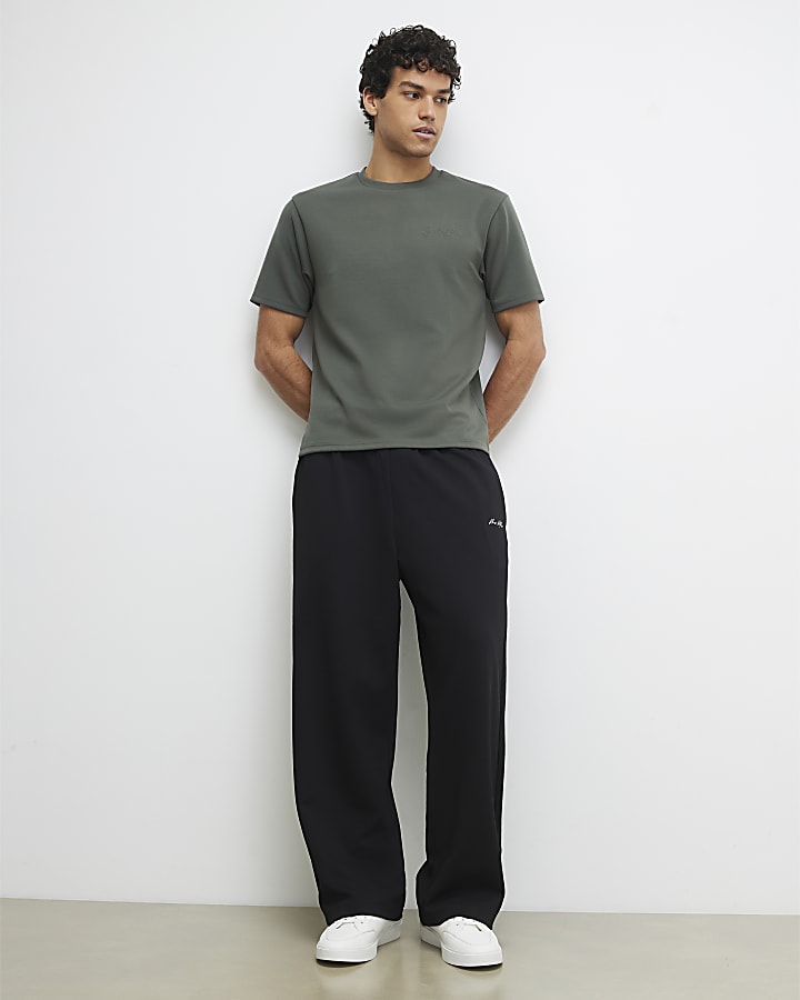 Khaki Slim Fit Embroidered T-Shirt