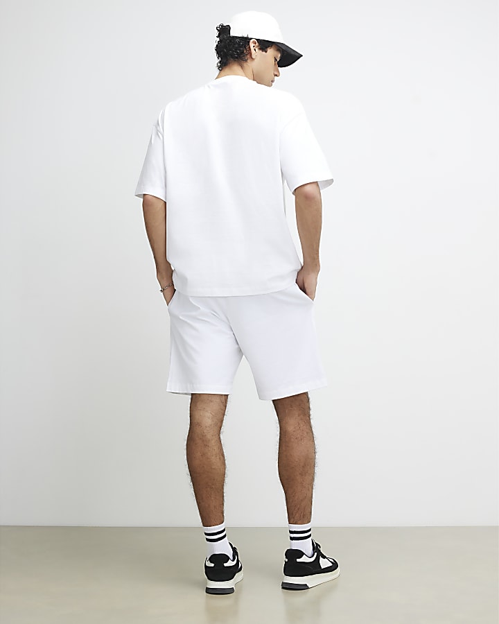 White T-Shirt And Shorts Set
