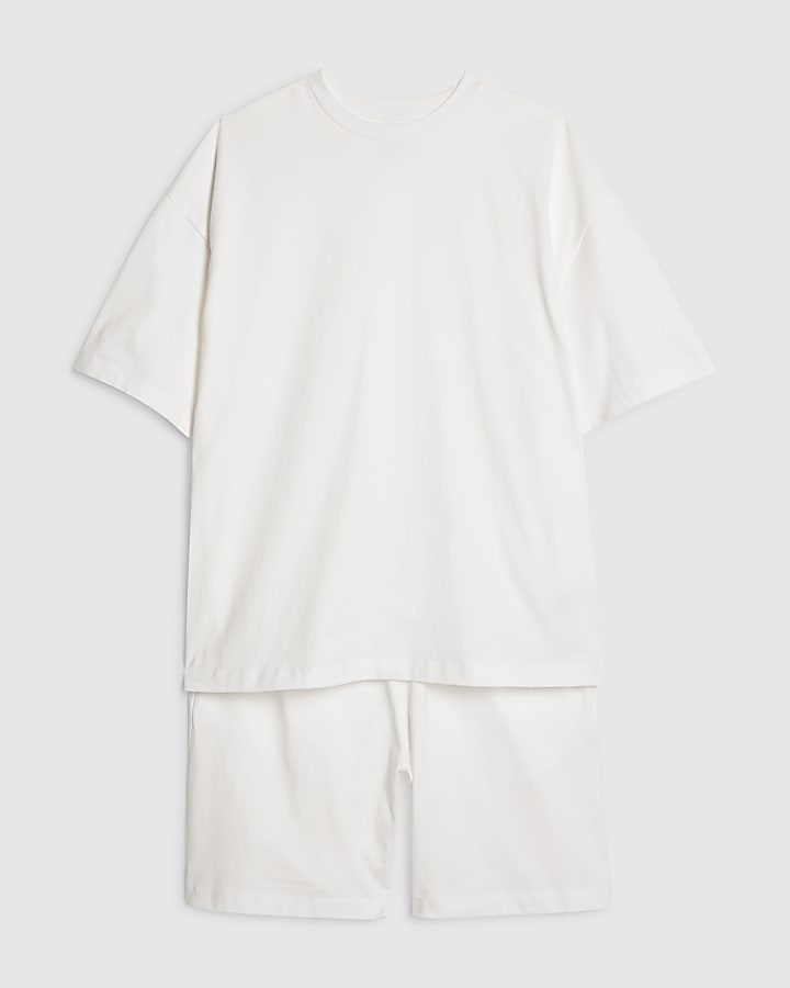 White T-Shirt And Shorts Set