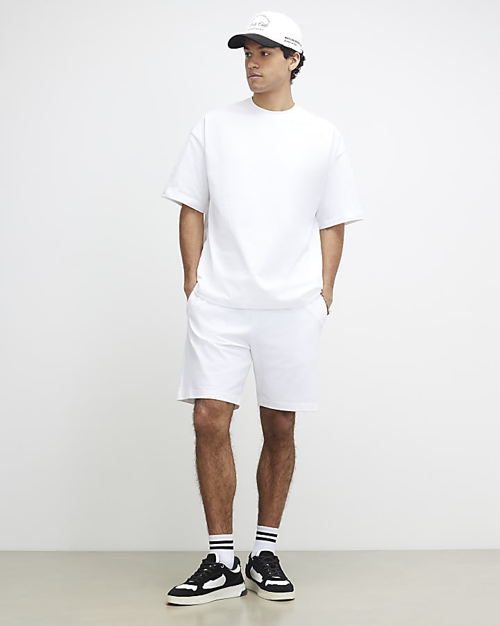 White T-Shirt And Shorts Set