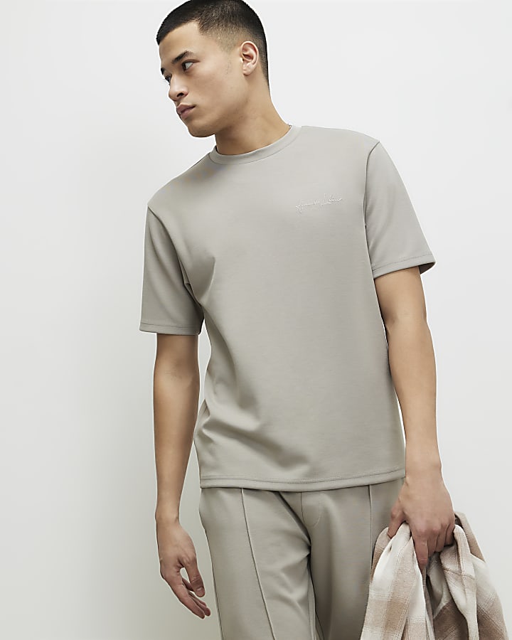 Grey Slim Fit Short Sleeve T-Shirt