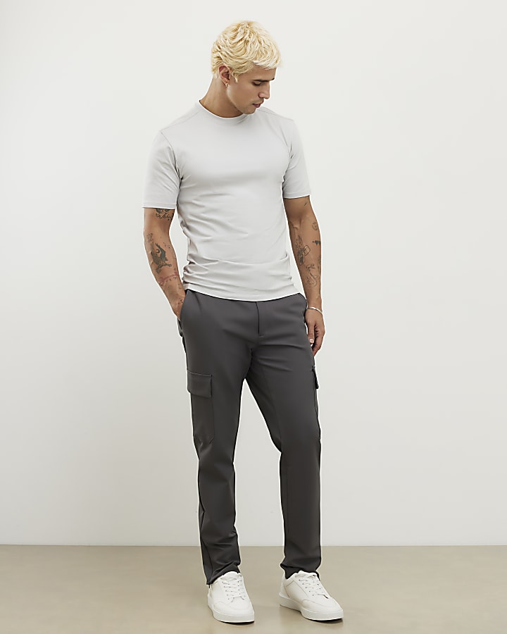 Grey Muscle Fit T-Shirt