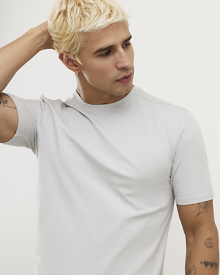 Grey Muscle Fit T-Shirt