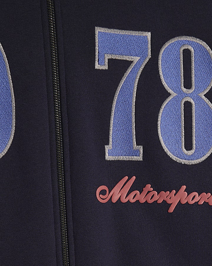 Navy Oversized Fit 1978 Racing Hoodie