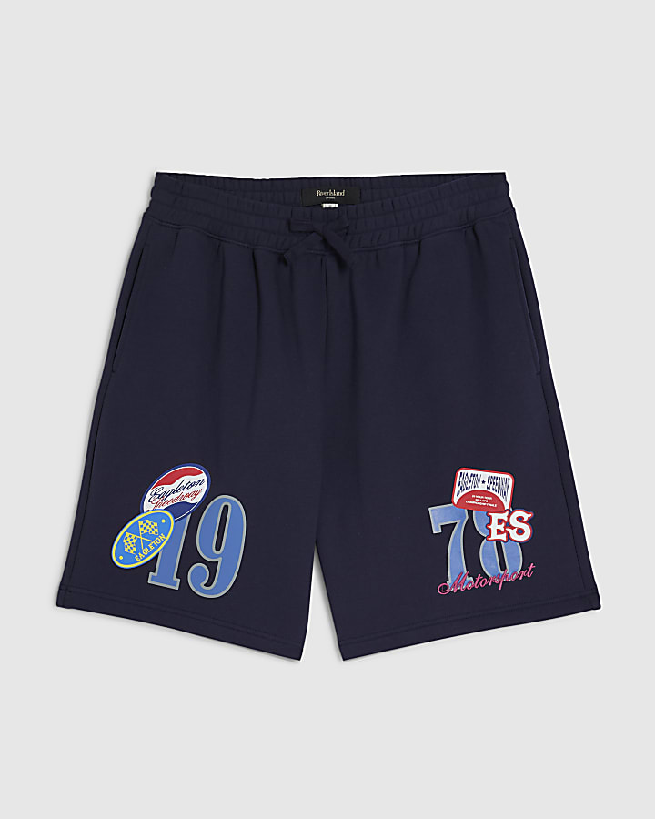 Navy Regular Fit 1978 Racing Shorts