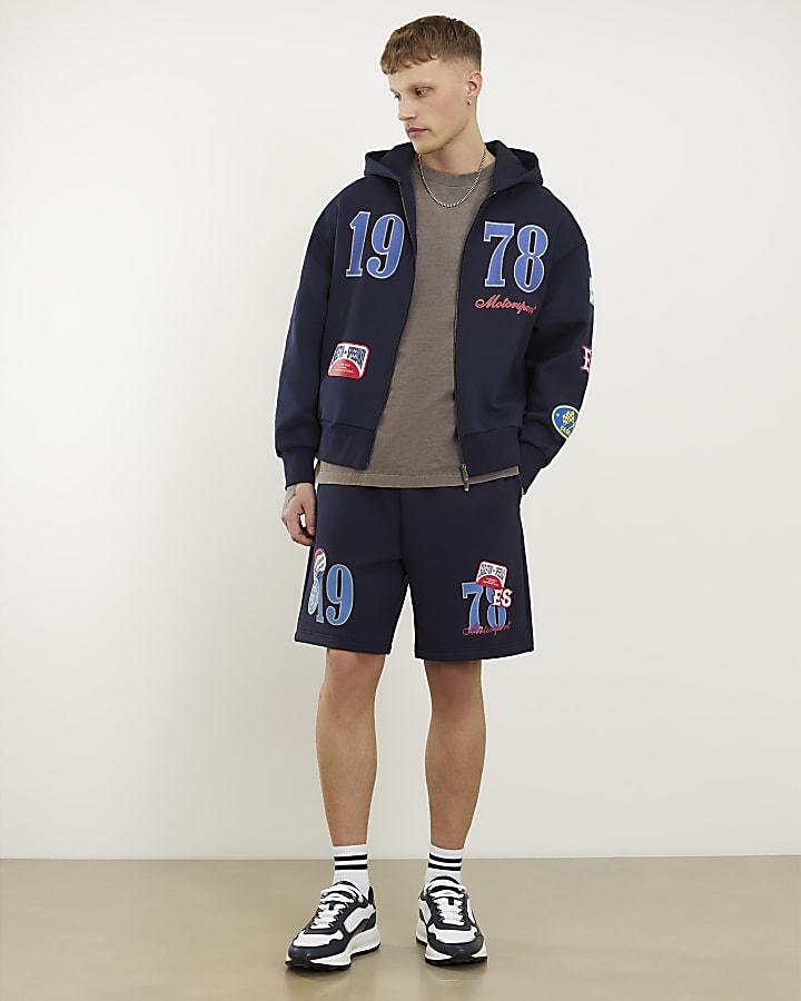 Navy Regular Fit 1978 Racing Shorts