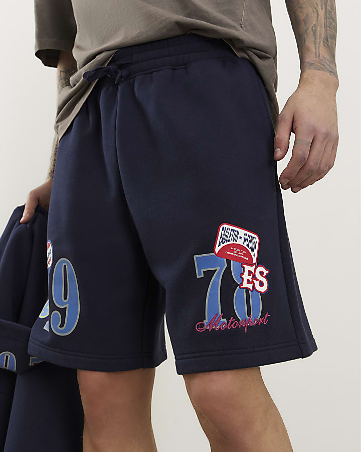 Navy Regular Fit 1978 Racing Shorts