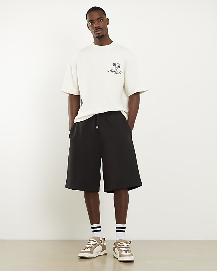 Cream Oversized Palm Patch T-Shirt