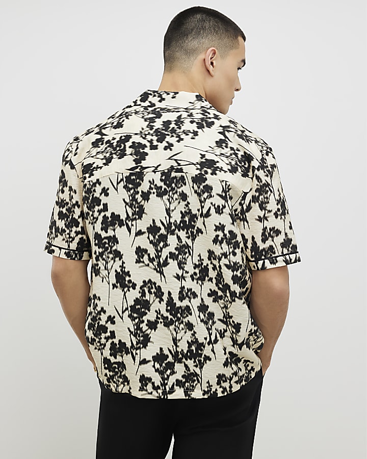 Ecru Regular Fit Floral Shirt