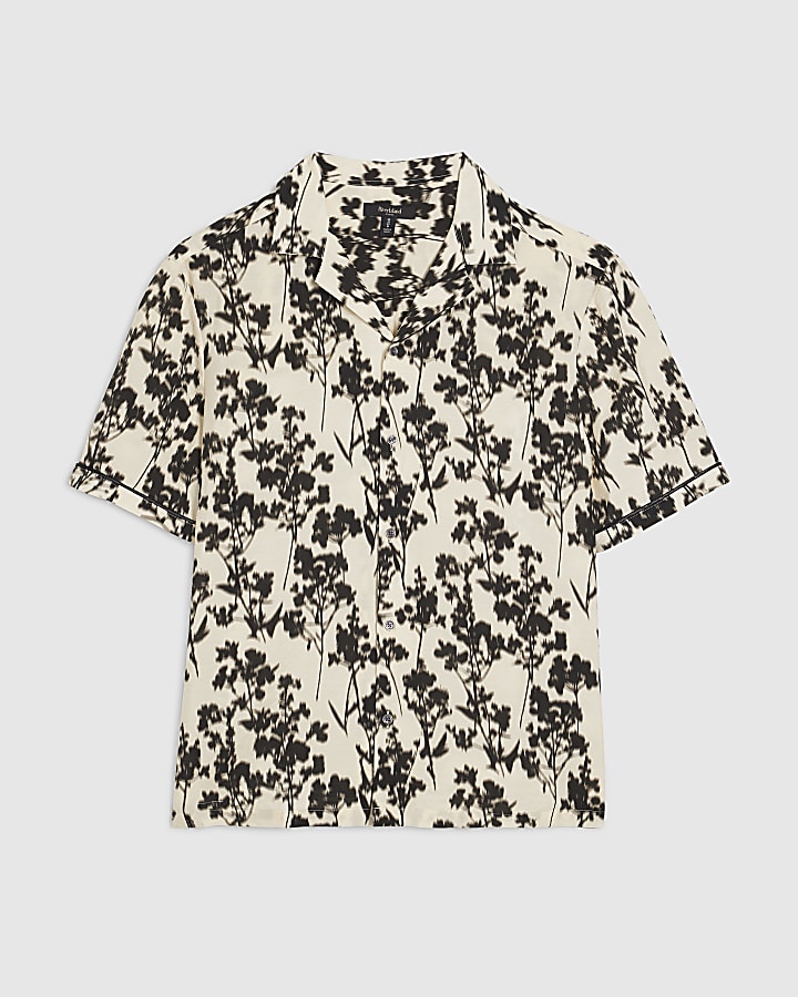 Ecru Regular Fit Floral Shirt