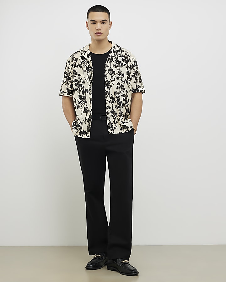 Ecru Regular Fit Floral Shirt