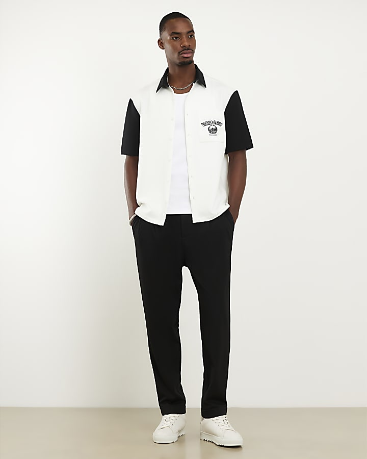 White Colour Block Premio Series Shirt