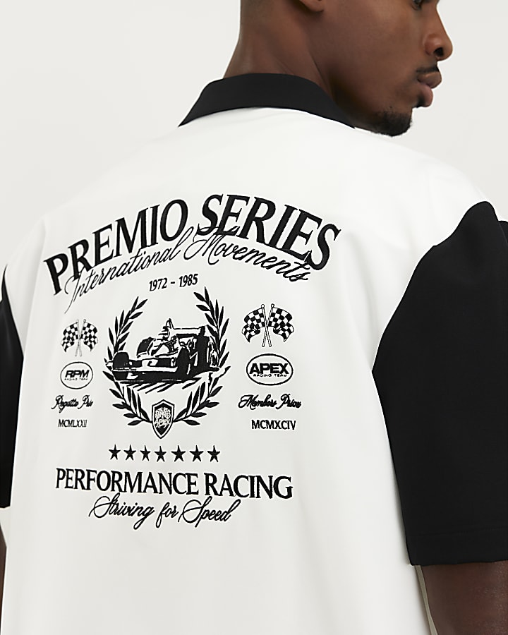 White Colour Block Premio Series Shirt