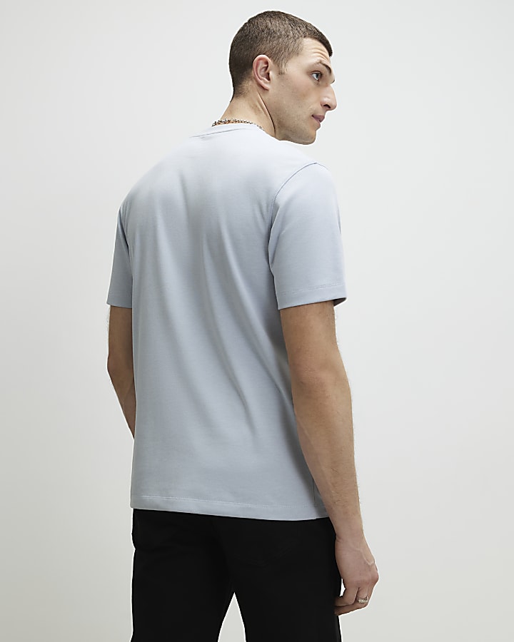 Blue Slim Fit Crew Neck T-Shirt