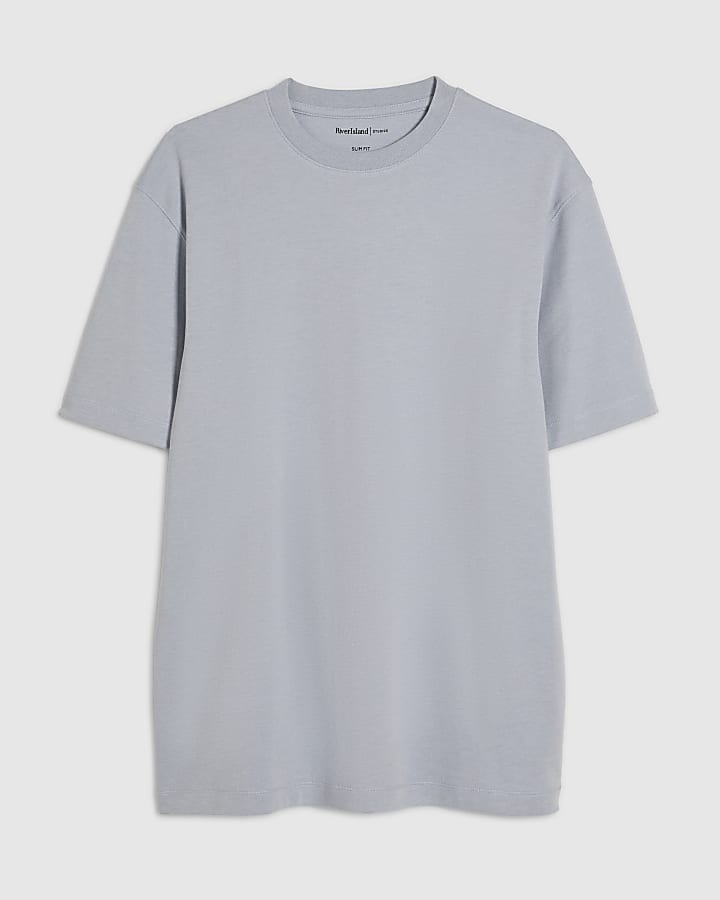 Blue Slim Fit Crew Neck T-Shirt