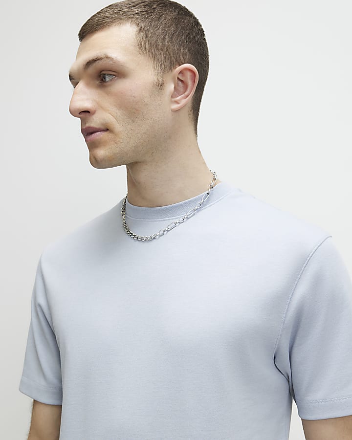 Blue Slim Fit Crew Neck T-Shirt