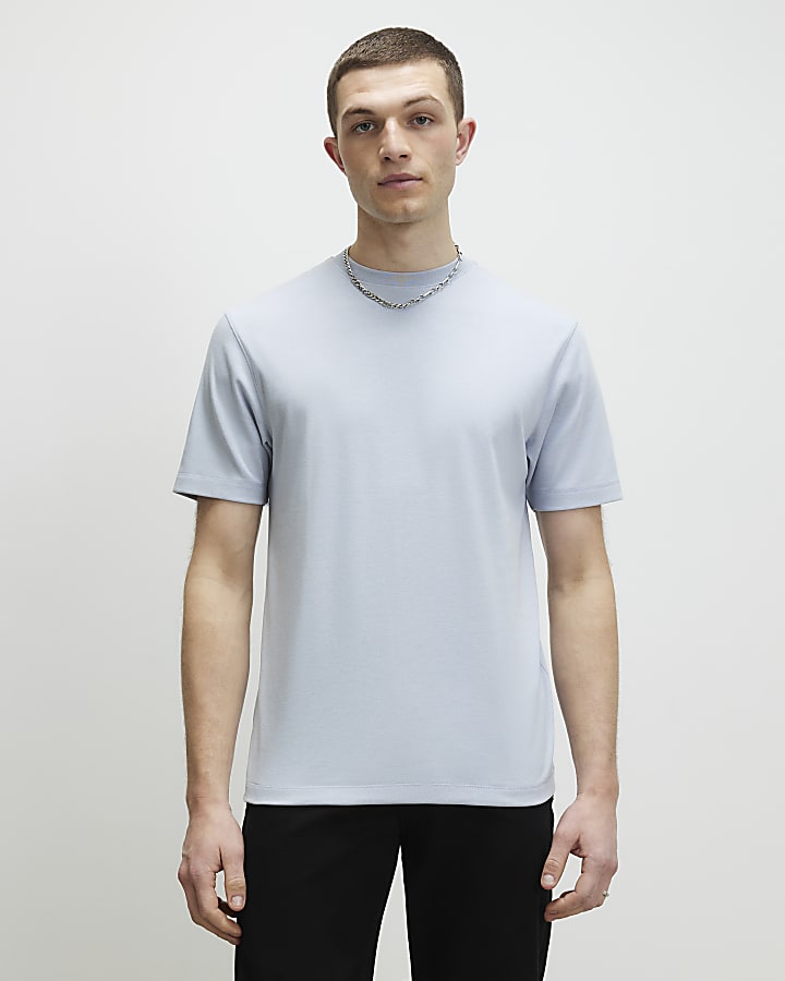 Blue Slim Fit Crew Neck T-Shirt