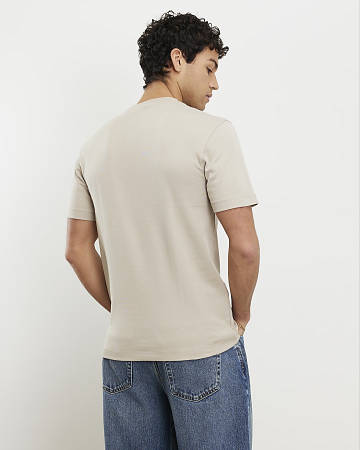 Beige Slim Fit T-Shirt