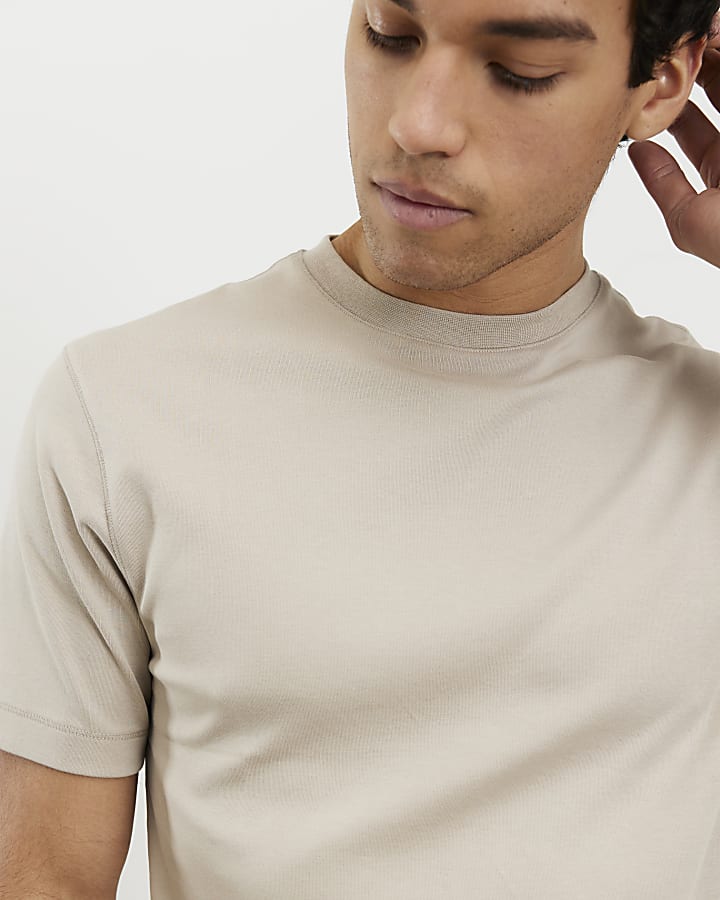 Beige Slim Fit T-Shirt