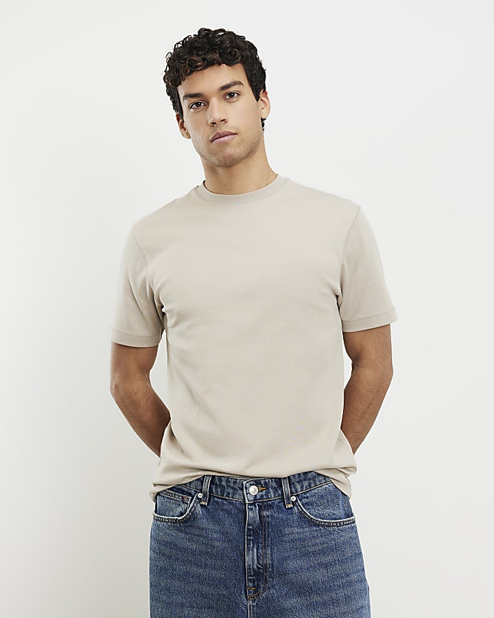 Beige Slim Fit T-Shirt
