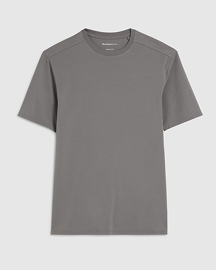 Grey Muscle Fit T-Shirt