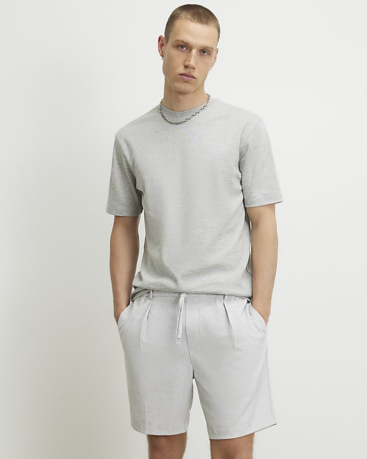 Grey Slim Fit Crew Neck Lightweight T-Shirt