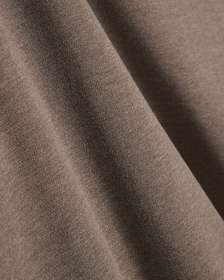 Brown Slim Fit Crew Neck T-Shirt