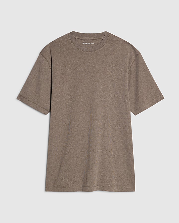Brown Slim Fit Crew Neck T-Shirt