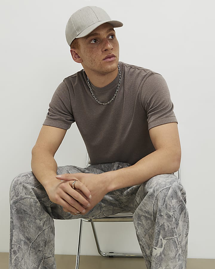 Brown Slim Fit Crew Neck T-Shirt