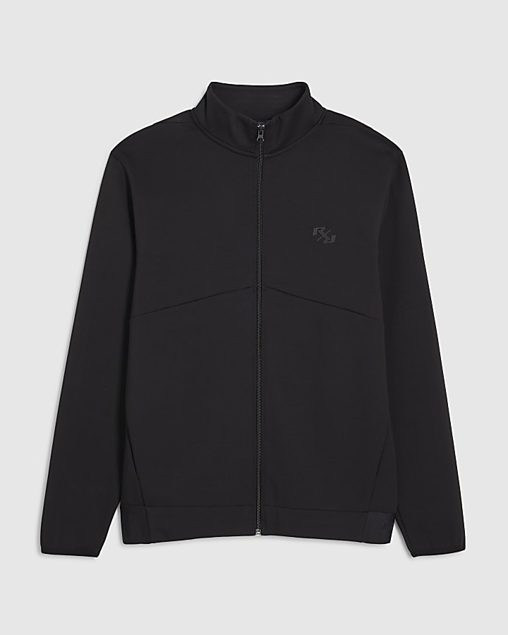 Black RXR Zip Through Funnel Neck Sweatshirt