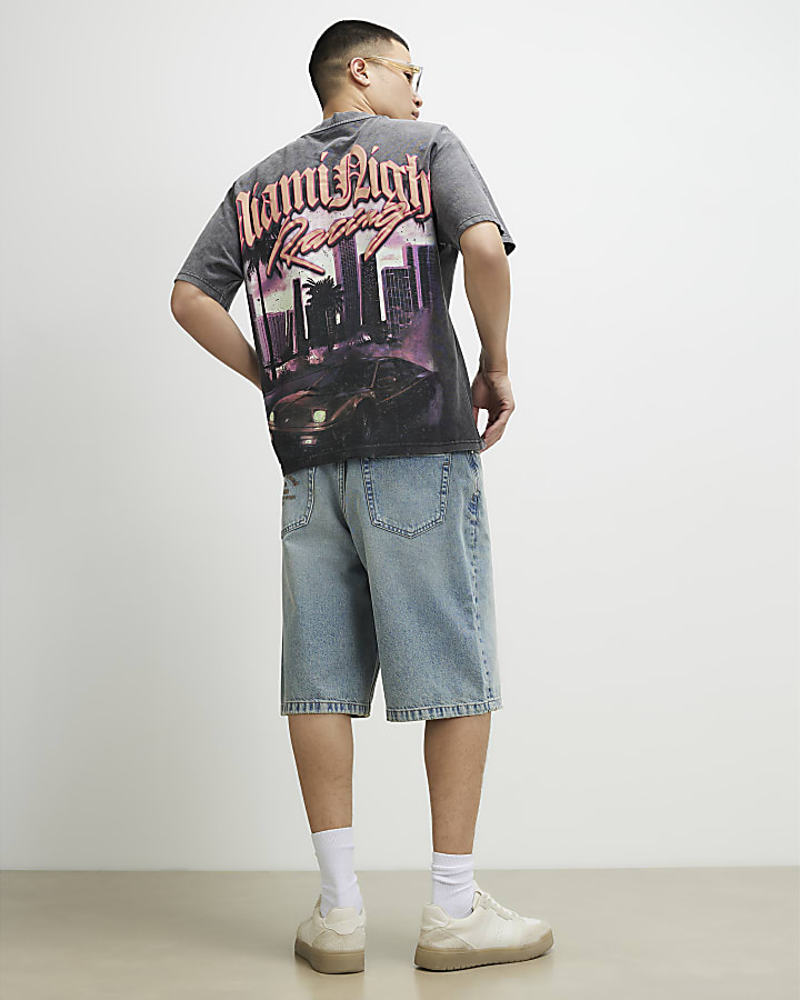 Blue Light Wash Jort