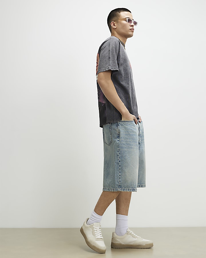 Blue Light Wash Jort