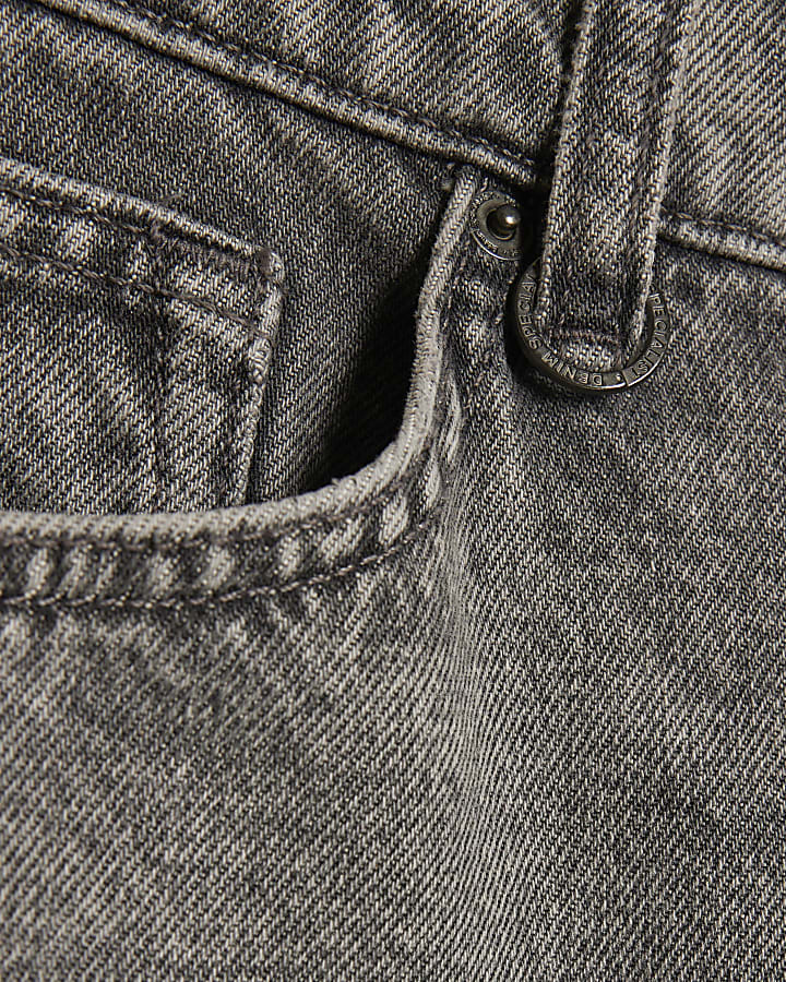 Grey Washed Denim Jort